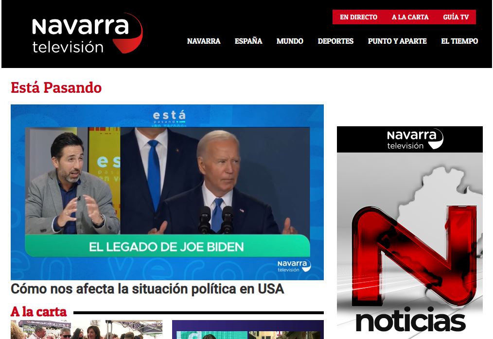 Entrevista en Navarra Televisión sobre las implicaciones de la renuncia de Biden